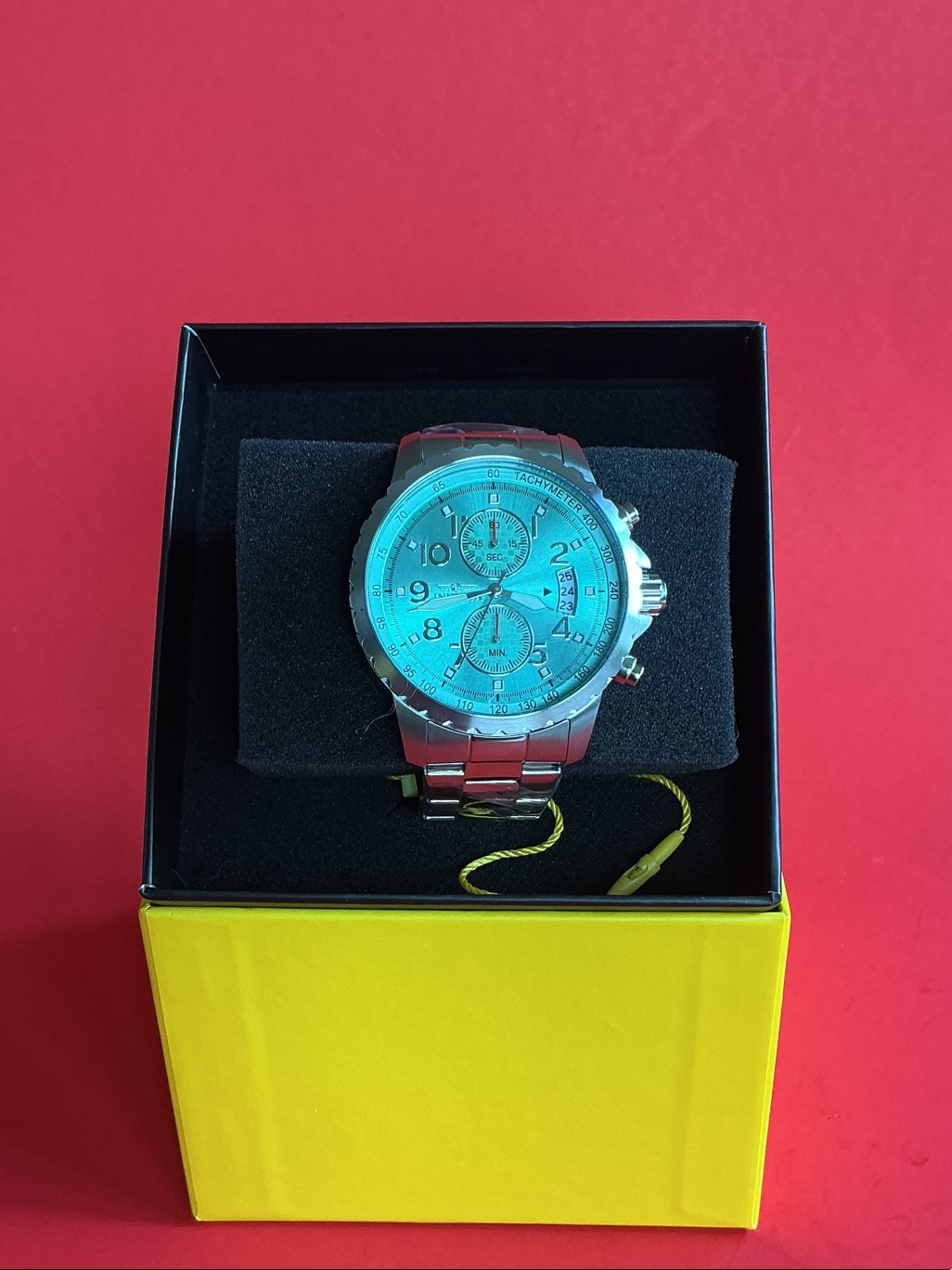 Invicta Silver Stainless Steel Chronograph Watch With Blue Dial  69790